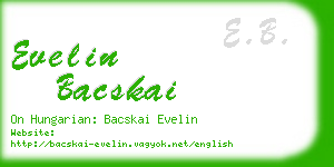 evelin bacskai business card